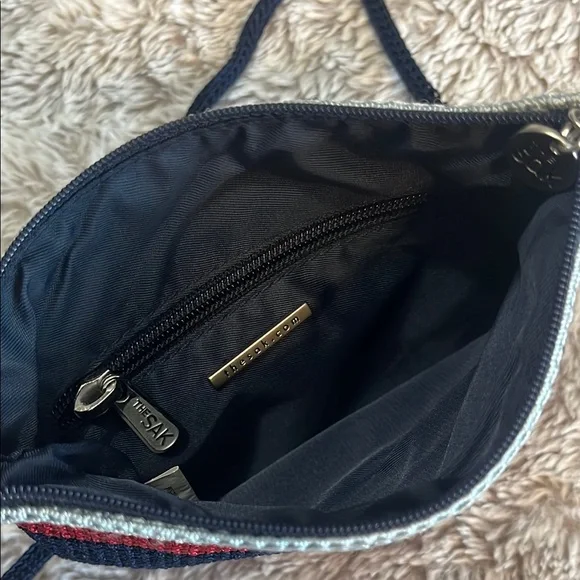 The Sak Blue and Red Crossbody Bag with Striped Design - Picture 6 of 7